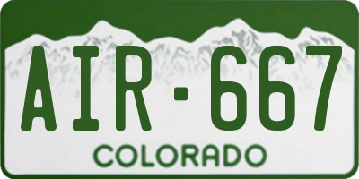CO license plate AIR667