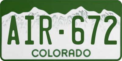 CO license plate AIR672