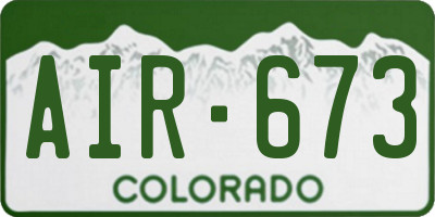 CO license plate AIR673