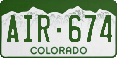 CO license plate AIR674