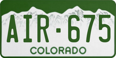 CO license plate AIR675