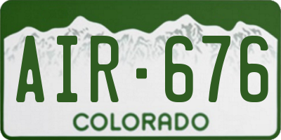CO license plate AIR676