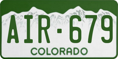 CO license plate AIR679