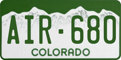 CO license plate AIR680