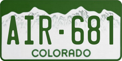 CO license plate AIR681