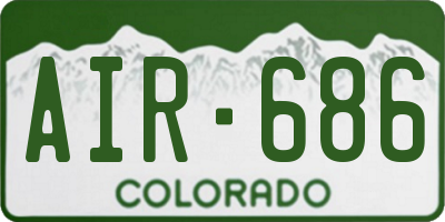 CO license plate AIR686