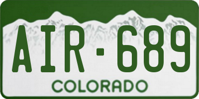 CO license plate AIR689