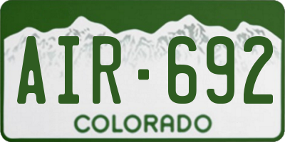 CO license plate AIR692