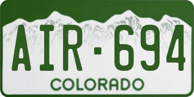 CO license plate AIR694