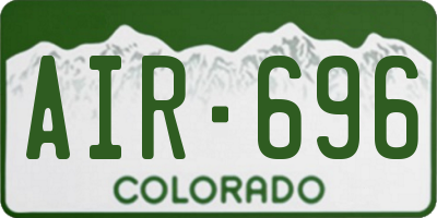 CO license plate AIR696