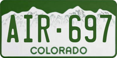 CO license plate AIR697