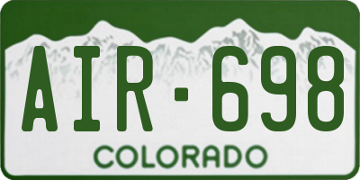 CO license plate AIR698
