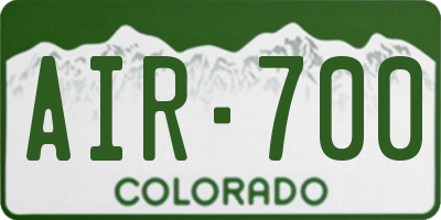 CO license plate AIR700