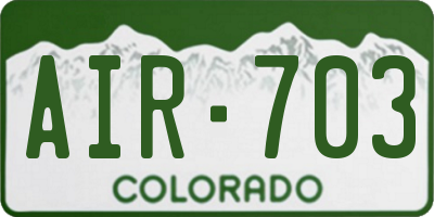 CO license plate AIR703