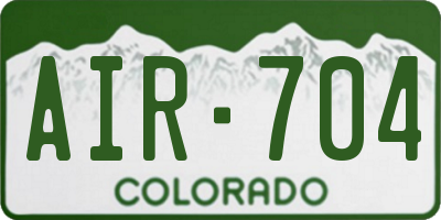 CO license plate AIR704