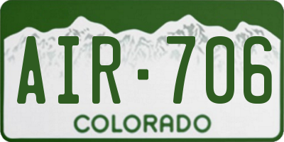 CO license plate AIR706