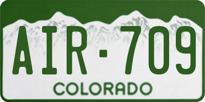 CO license plate AIR709