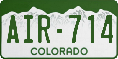 CO license plate AIR714