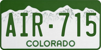 CO license plate AIR715