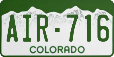 CO license plate AIR716