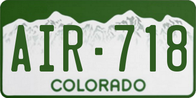 CO license plate AIR718