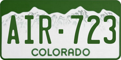 CO license plate AIR723