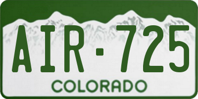 CO license plate AIR725