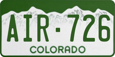 CO license plate AIR726