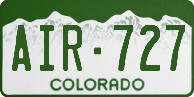 CO license plate AIR727