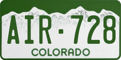 CO license plate AIR728