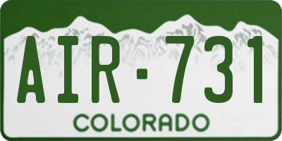 CO license plate AIR731
