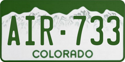 CO license plate AIR733