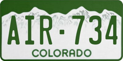 CO license plate AIR734