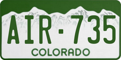 CO license plate AIR735