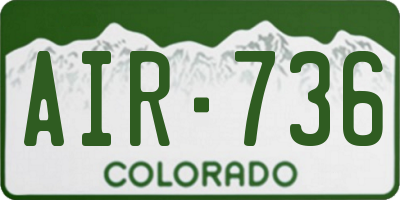 CO license plate AIR736