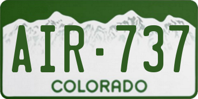 CO license plate AIR737