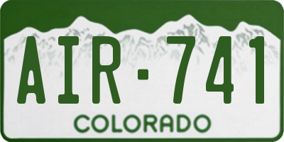 CO license plate AIR741