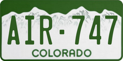 CO license plate AIR747