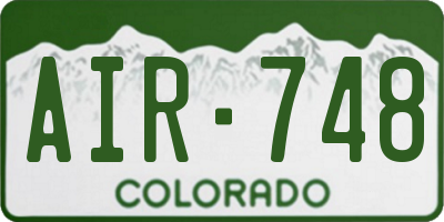 CO license plate AIR748