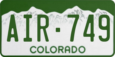 CO license plate AIR749