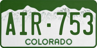 CO license plate AIR753