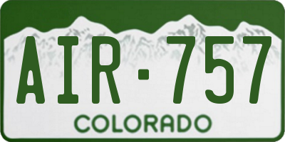 CO license plate AIR757