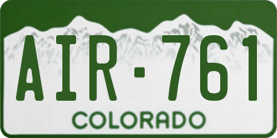CO license plate AIR761
