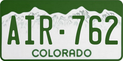 CO license plate AIR762
