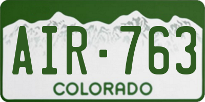 CO license plate AIR763