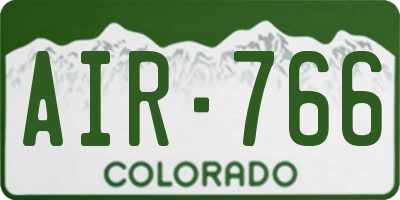 CO license plate AIR766