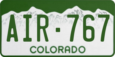 CO license plate AIR767