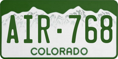 CO license plate AIR768