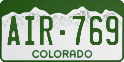 CO license plate AIR769