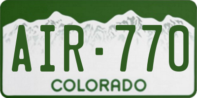 CO license plate AIR770